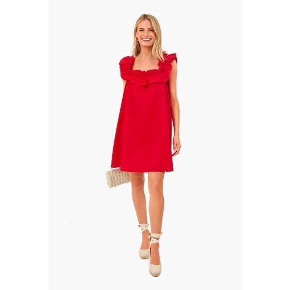 Tuckernuck HYACINTH HOUSE Red Maria Mini Dress XS Ruffle $118.00 - Picture 2 of 9